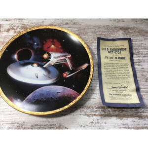 STAR TREK: The Voyagers Collector Plate U.S.S. Enterprise NCC-1701 Hamilton